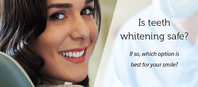 A woman turns to the camera and smiles to show how teeth whitening enhances your smile